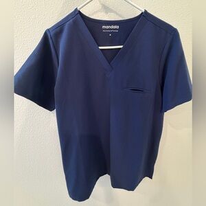 Mandala one pocket scrub top - Navy